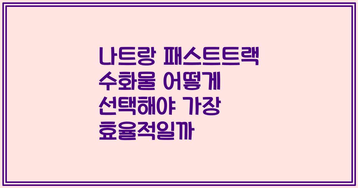 나트랑 패스트트랙 수화물 어떻게 선택해야 가장 효율적일까